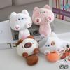Cute Cat Plush Keychain Tail Squeaks Meow Pendant Bag Charm Cartoon