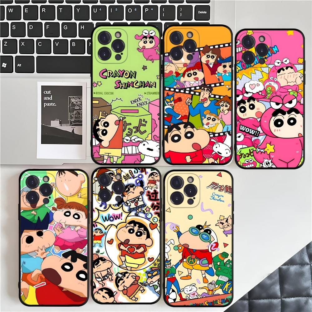 Crayons Shin-chan Phone Case For iPhone 16 15 14 11 12 13 Mini Pro XS Max Cover 6 7 8 Plus X Funda Shell