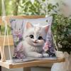 Kittens & Flowers Pillowcase For Sofa Home Office Living Room Decor