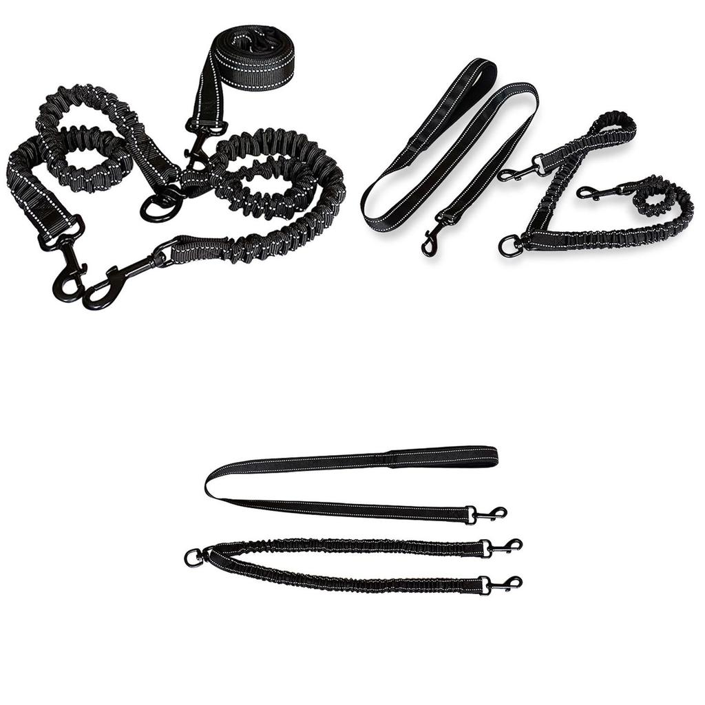 Drag Two One Dog Ropes Elastic Buffering Dog Chains Double Reflective Traction