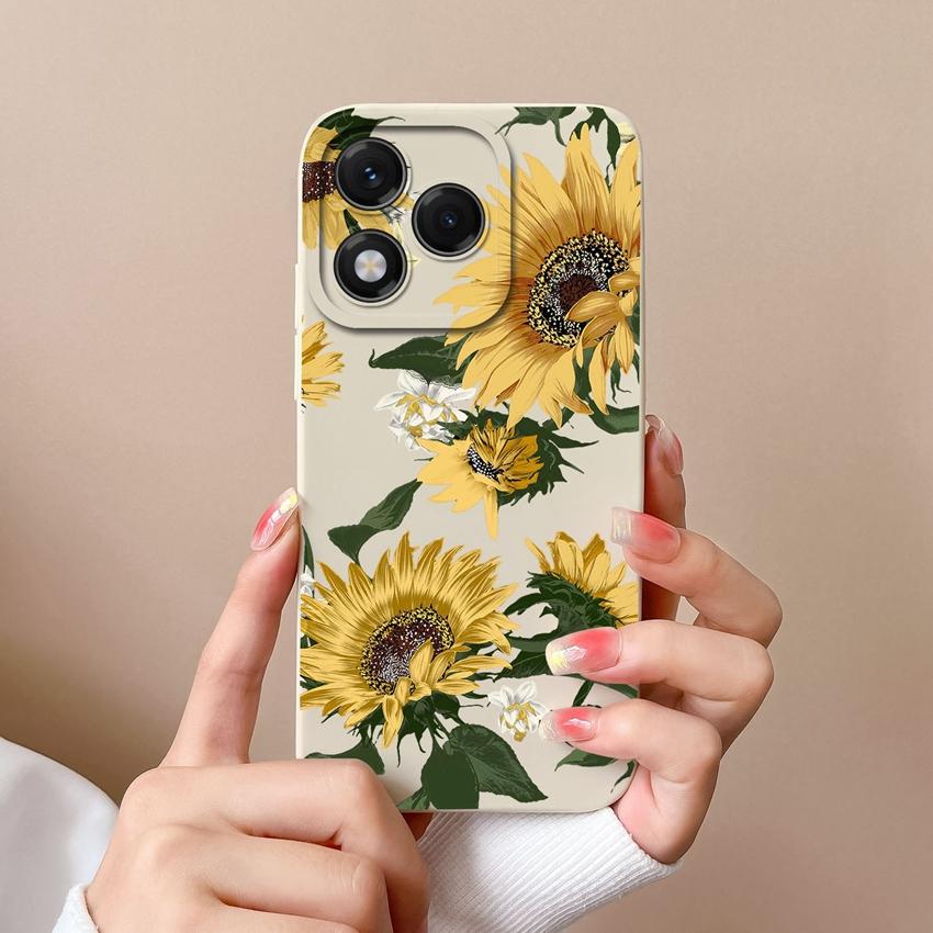 Phone Cases For Huawei Honor 400 Lite X8 X6b X7c X60 X5b X8c X9c Beautiful Butterfly Sunflower Soft Liquid Silicone Dustproof Shell For Huawei Housing