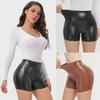 Short taille haute en cuir synthétique pour femme, style européen et américain chic – Sexy, décontracté, idéal pour les boîtes de nuit