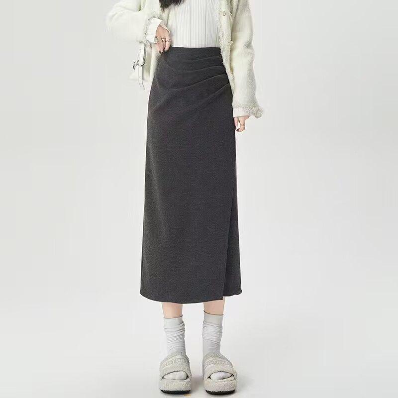 

Wool Pleated Midi Skirt for Women 2025 - High Waist, Slimming, A-Line Design, Perfect for Spring to Winter S (80-95 lbs)