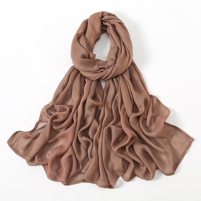 Autumn new solid color hot-selling Malay Indonesian cotton headscarf, monochrome wide-brimmed thin Modal breathable scarf