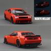 1/32 Scale Dodge Challenger SRT Hellcat Toy Car for Children Super Sport Model Diecast Vehicle Miniature Sound & Light Collection Gift