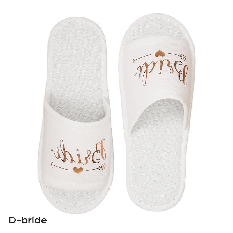 Fashion Bride Bridesmaid Slippers,Wedding Party Disposable Slippers Bridal Party Slippers Set, Lightweight Cozy Soft Sole Flats