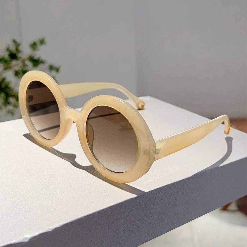 GM LUMIAS Vintage Okrągłe Okulary Przeciwsłoneczne Damskie Nowe Stylowe Gradientowe Kolory Cukierków Dekoracja Okulary Przeciwsłoneczne Modny Design Marki Codzienne Odcienie