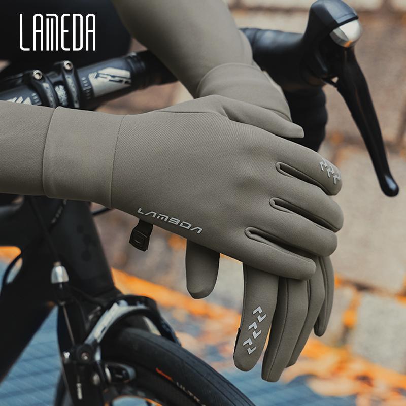 LAMEDA Winter Cycling Gloves for Men Thermal Bike Gloves Touchscreen Anti-Slip Full Finger Mountain Road Bicycle Riding Gloves