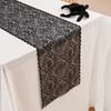 Black Color Halloween Table Runner Long Length Lace Material Spider Web Table Runner Gothic Style Hollow Out Table Runner