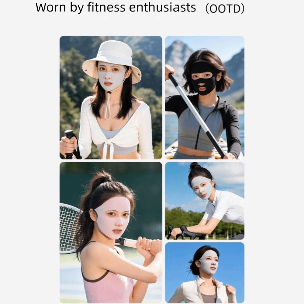 Breathable Ice Silk Mask Thin Face Gini Mask Adjustable Sunscreen Face Scarf  Fishing