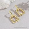Greek Designer 18K Gold-Plated Copper Square Geometric Earrings - Elegant, Unique Retro Fashion for Europe & America.