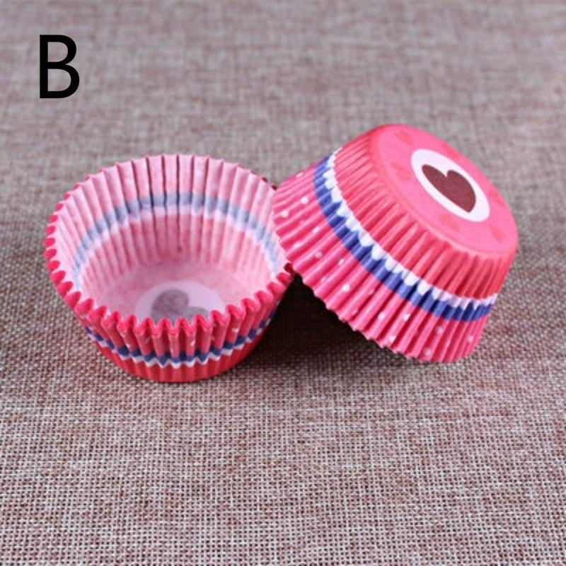 New 100Pc/Set Creative Paper Cake Cups Suitable Household Handmake Diy Cake Box Party Kitchen Baking Tray Cupcake Supplies