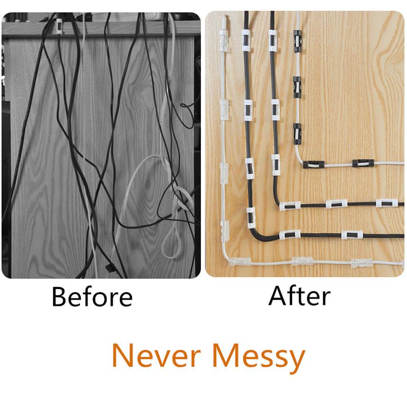 Adhesive Cable Clips Wire Holder For Wall Clear Strong Self-Adhesive Stickers Cord Management Organizer for Desk Car Office Home