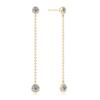 IOGOU Lange Quasten-Hängeohrringe 1,6 Karat gesamt Fass gefasster Moissanit für Damen Original 925 Sterling-Silber Mädchen Feiner Schmuck 14 Karat Gold