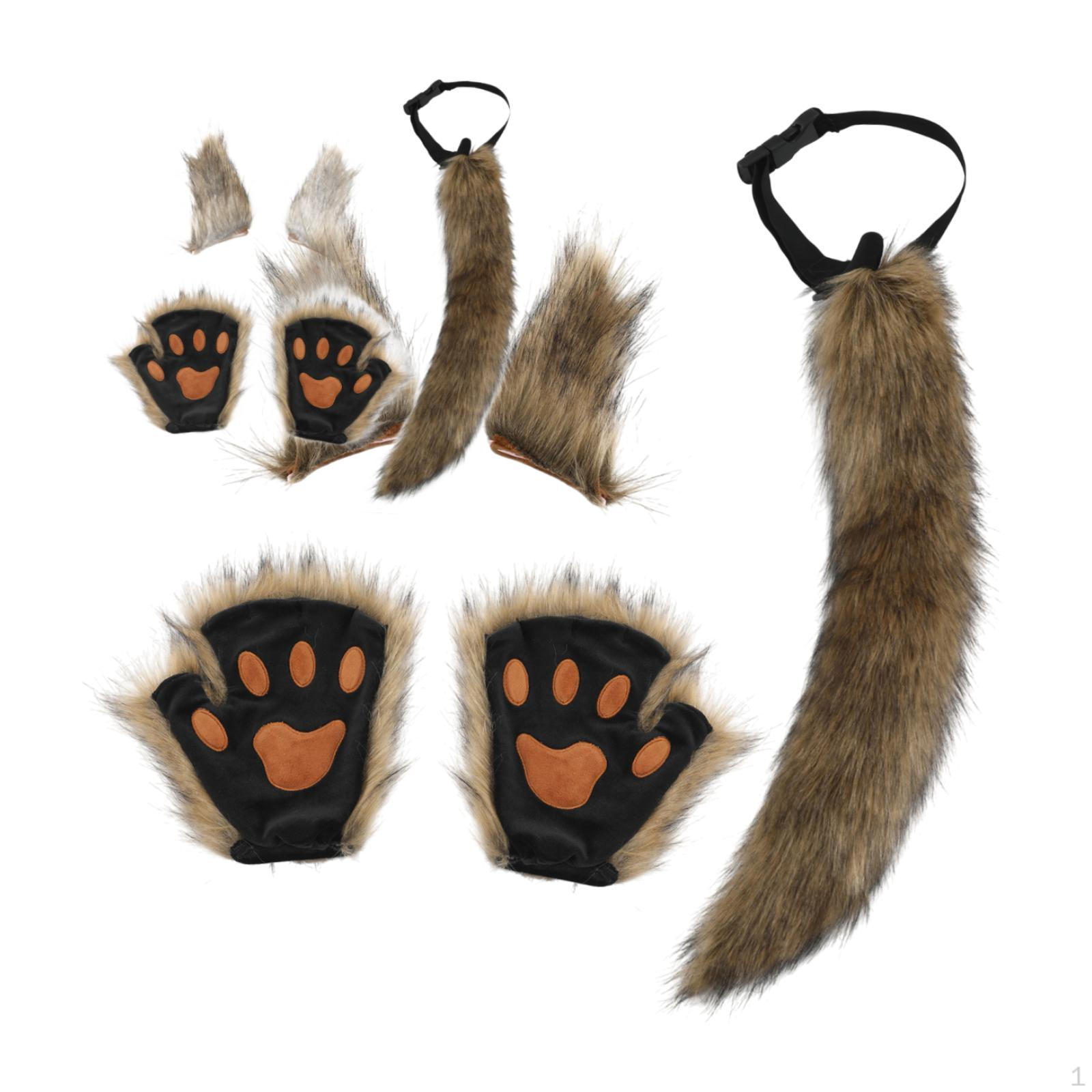 

Набор аксессуаров для костюма животного с искусственными ушами и хвостом для праздников Brown