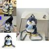 Cartoon Penguin Plush Backpack For Girls With Soft Faux Fur And Zip Closure