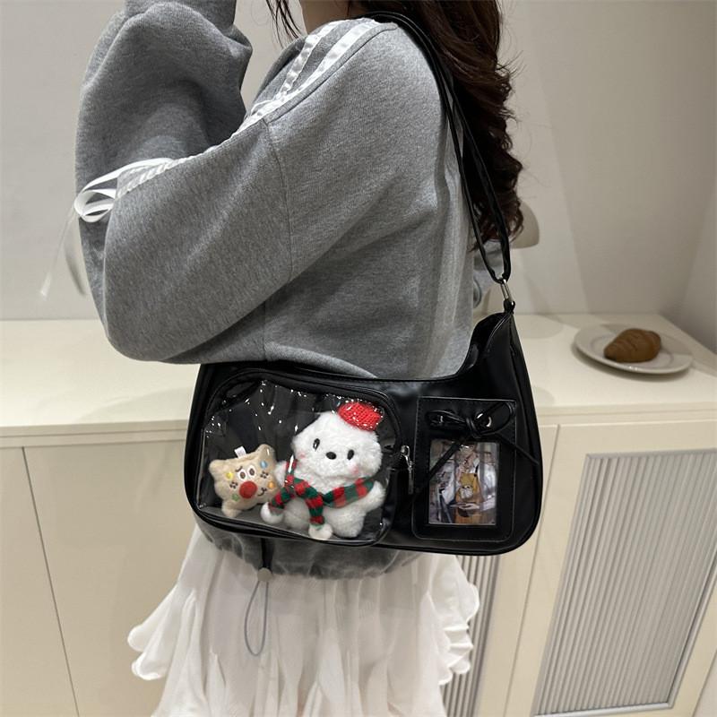 Girls Two Dimensional Transparent Tote Bag With Large Capacity For Daily Commuting