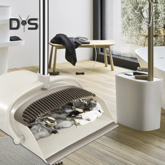 2Pcs/Set Long Handle Broom Dustpan Set Self-Cleaning Indoor Broom Floor Cleaning Soft Bristle Broom Dustpan Set