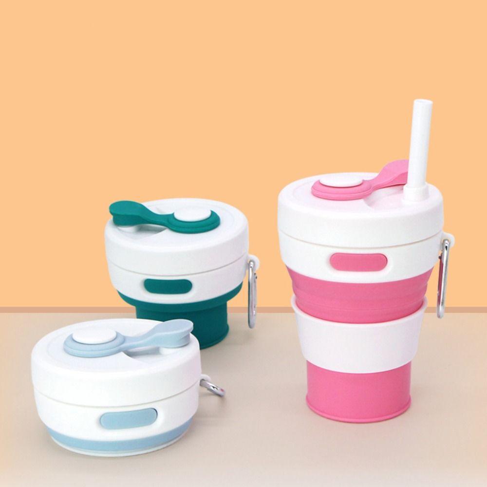 

Space Saving Silicone Folding Straw Cup High Temperature Resistant Collapsible Cup Camping