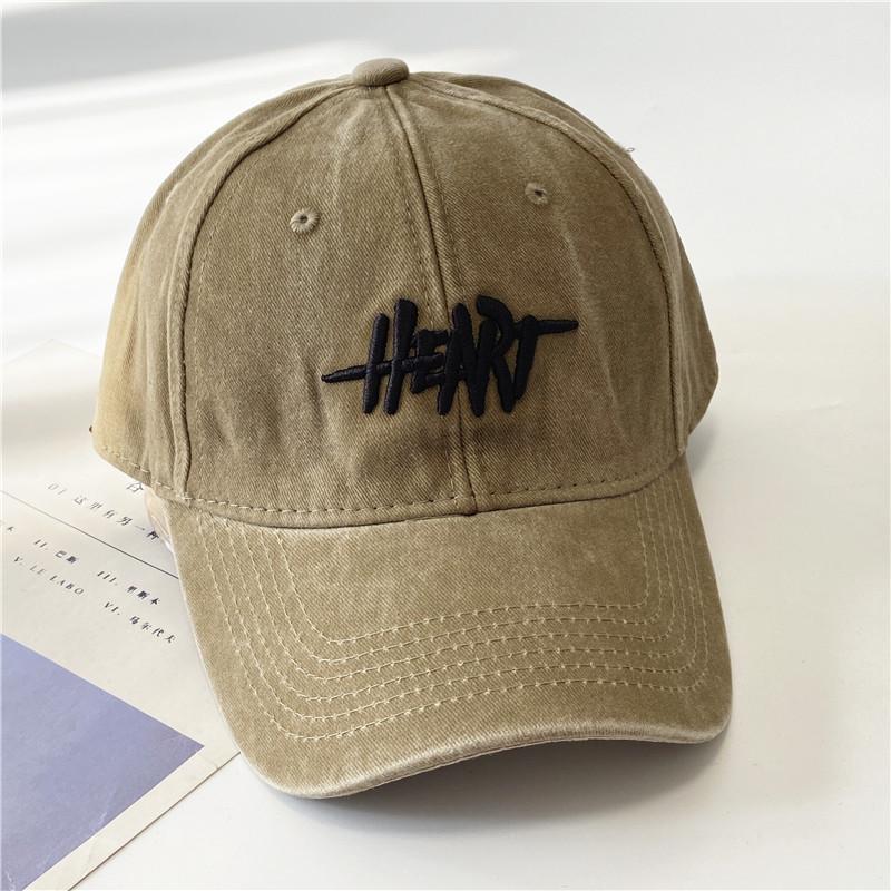 Four Seasons Washing Baseball Cap Men Korean Three Dimensional Letter Embroidered Baseball Cap Women Darkened Wide Brim Showing Face Small Sun Hat