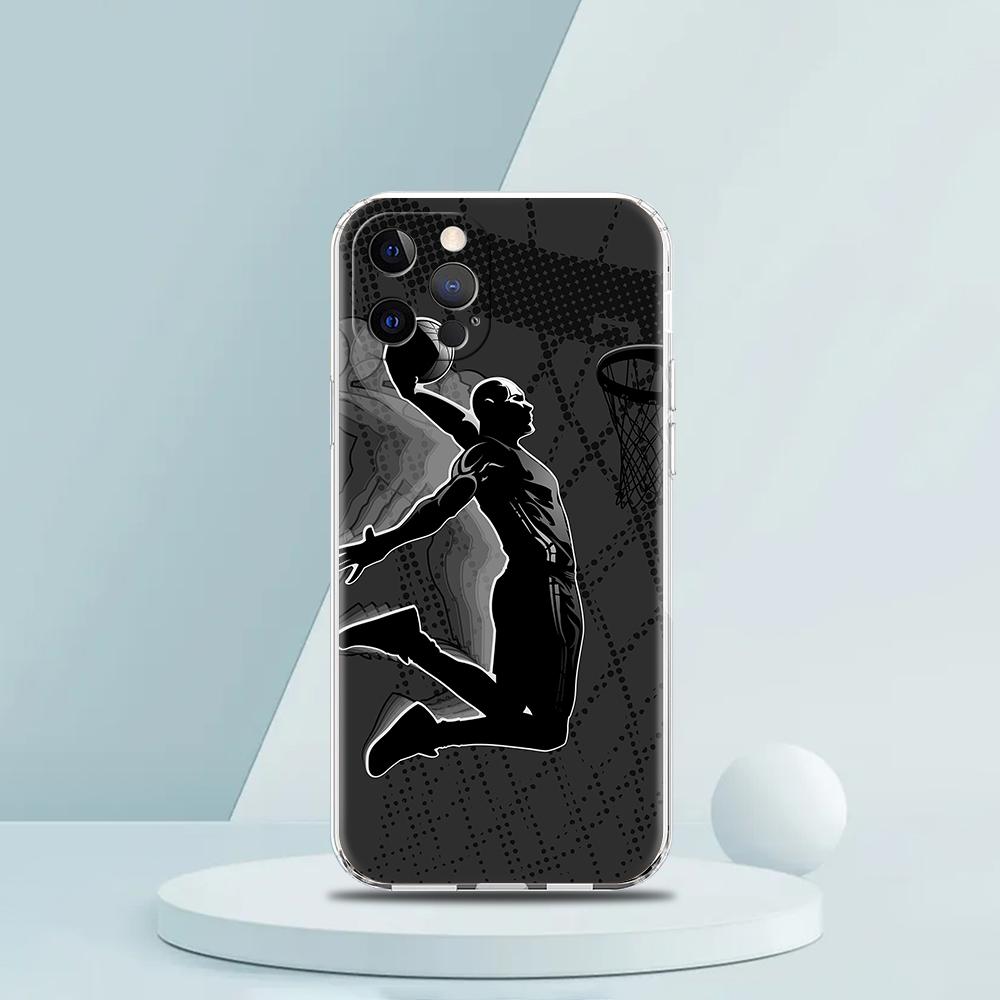 Cool Basketball Soft Transparent Phone Case Cover for iPhone 16 15 14 13 12 11 Pro Max XR 8 7 Plus XS Max Shockproof Shell Capas