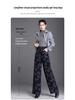 2025 Autumn/Winter Women's Fashionable Wide-Leg Textured Pants - High Waist Korean Casual Style