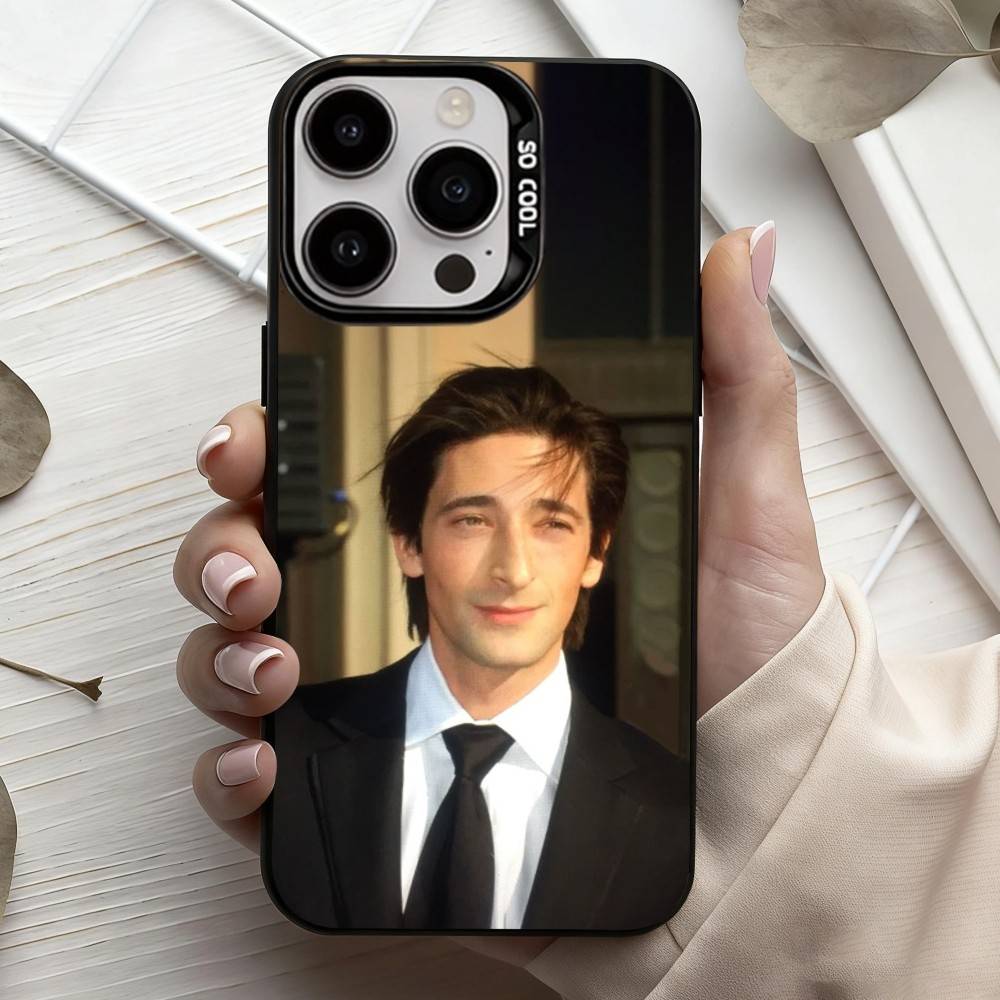 COOL A-Adrien B-Brody Actor Phone Case For iPhone17,16,15,14,13,12,11 Plus,Pro Max Black Candy Silver Phone Case