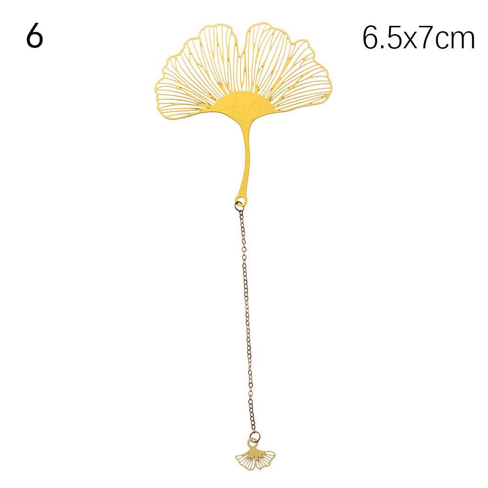 New Rose Gold Apricot Leaf Metal Bookmark Tassel Chinese Style