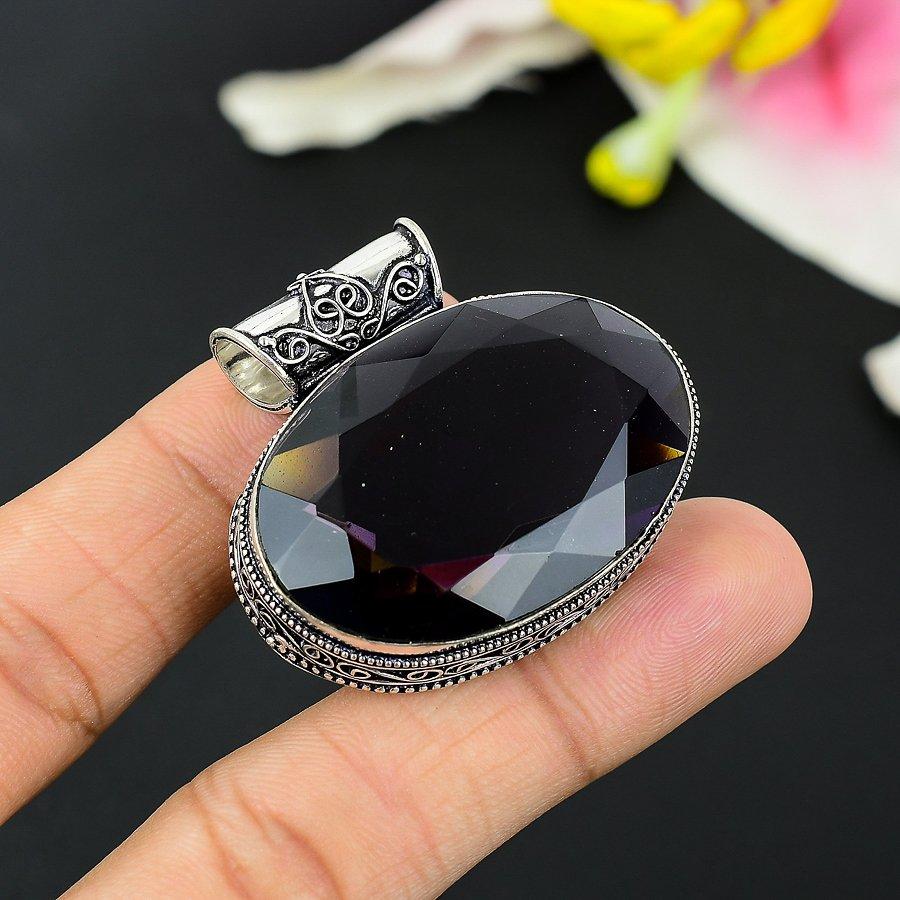 

Amethyst Gemstone Handmade 925 Sterling Silver Jewelry Pendant 2.44 KG-150