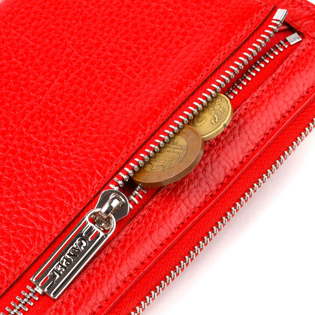 Bright Clutch for Women Made of Genuine Leather CANPELLINI 21921 Red
