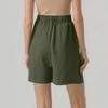 Women's Fashion Color Casual Drawstring Elastic-waisted Beach Pants Everyday Home Shorts With Pocket Pants