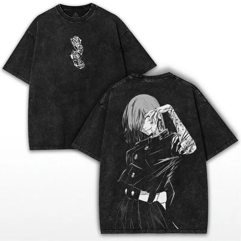 Anime Jujutsu Kaisen Kugisaki Nobara Clothing Men Women Short Sleeve Tshirts Cotton Tee Vintage Washed T-shirt Harajuku T Shirt