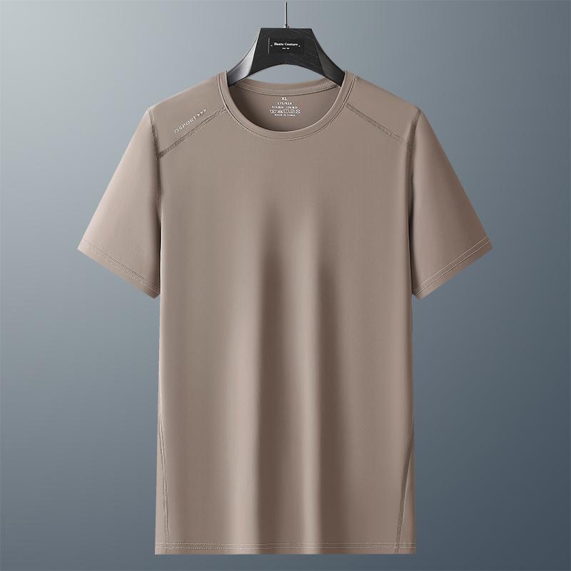 Large Size Ice Silk Loose Breathable Casual T-shirt Men's Outdoor Casual Sports Quick-drying Short Sleeves