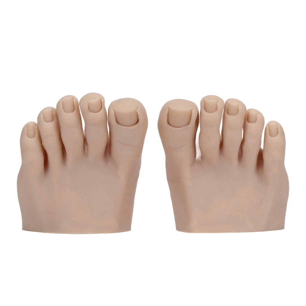 Practice Silicone Foot Model 1 Pair Nail Art Training Display Fake Half Foot Model Pedicure Tattoo Practice
