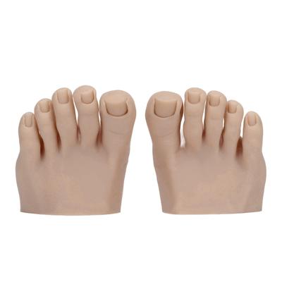 1 paio di espositori per esercitazioni di nail art, modello di piede finto, modello di piede in silicone per pedicure e tatuaggi
