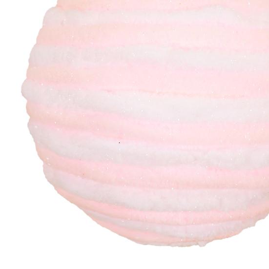 4Pcs Pink Christmas Balls Ornament Large Shatterproof Foam White Pink Stripe Hanging Ball Xmas Holiday Wedding Party Decoration