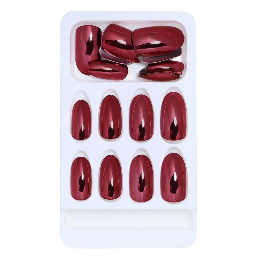 Waterproof Wearable Manicure Almond Fake Nails Pointed Head Matte style False Nail Full Cover Nail Tips Girl