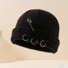 European and American Fashion Hole Knitted Wool Hat Autumn and Winter Retro Big Head Circumference Dome Cold Hat Men's and Women's Ear Protec