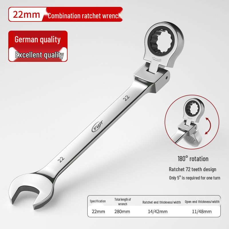 Reversible Double Head Ratchet Wrench Set for Automotive Repair