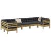 7 Piece Garden Sofa Set with Cushions Pressure Treated Pine Wood