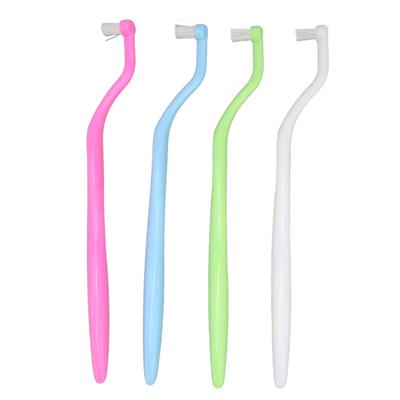 4 Stück Kieferorthopädische Zahnspangenreinigungsbürste Professioneller weicher Kopf Fleckenentfernung Interdentalbürste für Mundpflege