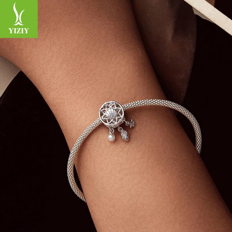 S925 Silver Dream Catcher Beaded Diy Bracelet Beads Ocean Wind Loose Beads Jewelry Accessories