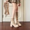 Two Piece Long Short Boots Womens Shoes  Autumn Winter New Detachable Women's Boots High-heeled Thick Soled High Boots Women