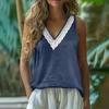 DICFY Women's Fashion Casual V-Neck Sleeveless Blouses & Shirts
