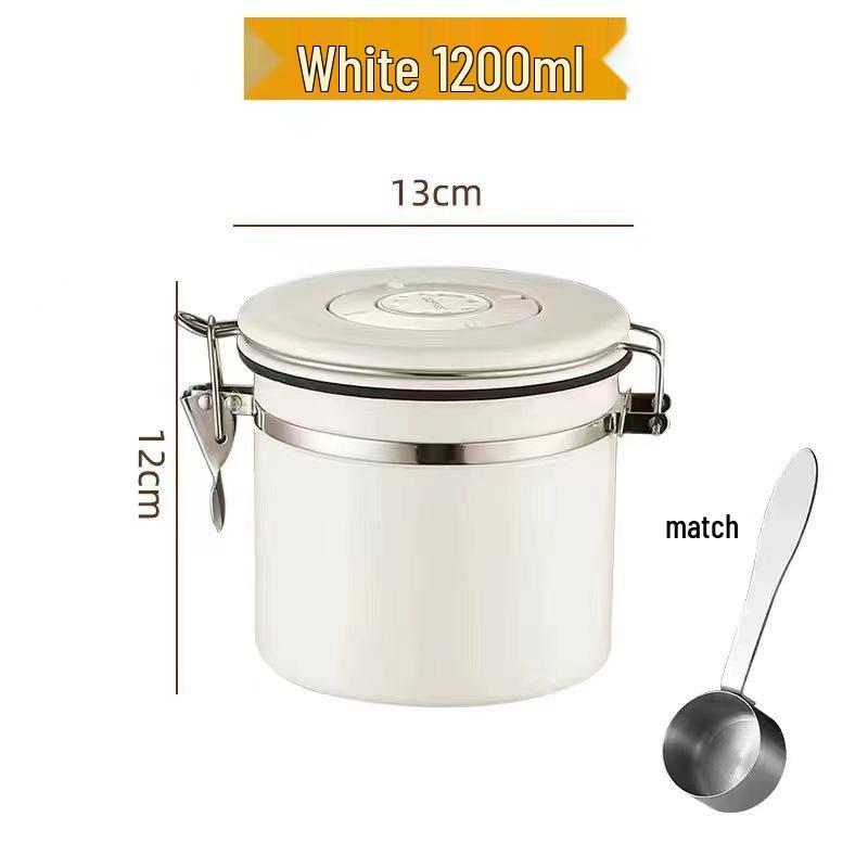 Mini Stainless Steel Coffee Canister with Spoon - Moisture-Proof Storage for Milk Powder, Dried Fruit, and Tea