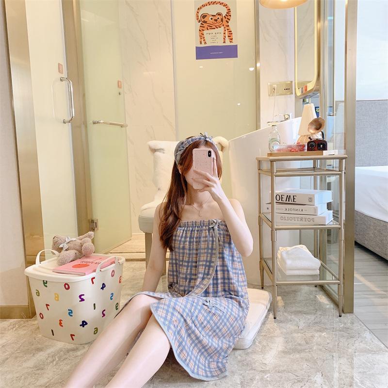 Letnia piżama damska: Codzienny, Wygodny Ręcznik Bandeau i Szlafrok Kąpielowy do Sauny