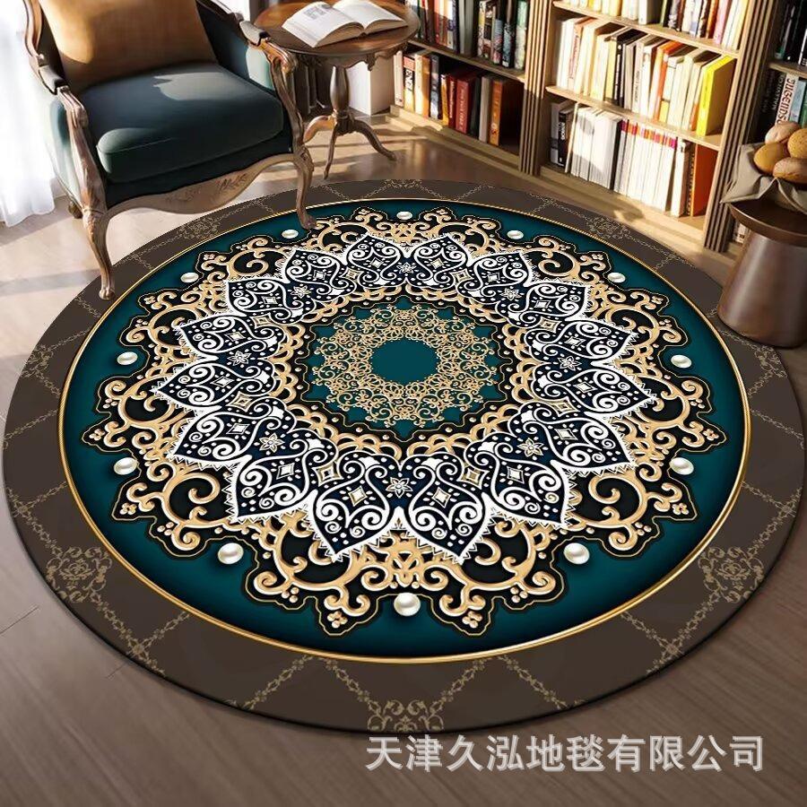 Circular Carpet Bedroom Living Room Carpet Coffee Table Carpet Home Sofa Circular Mat Ethnic Style Carpet