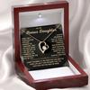 Love Heart Rhinestone Necklace for Bonus Daughter - Elegant Heart-shaped Clavicle Chain with Deluxe Gift Box