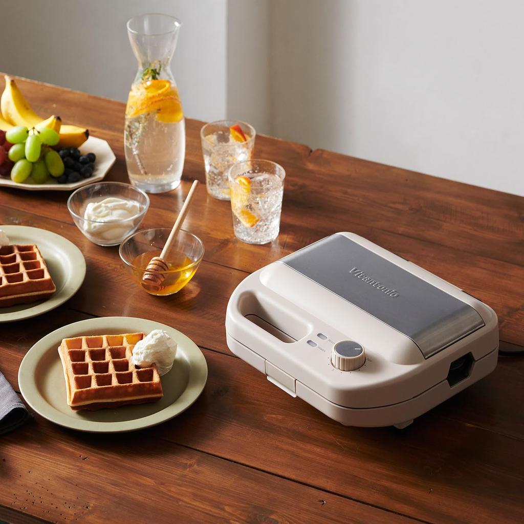 Waffle Hot Sand Baker Color Now Comes with 2 Types of Hot Sand Maker Electric Waffle Maker Sandwich Maker [Vitantonio Official] & (VWH-600-K) [New