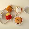 Cartoon Plush Pendant: Cute Brooch Keychain with Hamburger, Fries, Toast, Chicken Leg Figures.